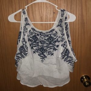 cute, white and blue shirt